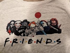 Horror Movie Killers Characters Scary Friends Classic T Shirt Small IT Chucky
