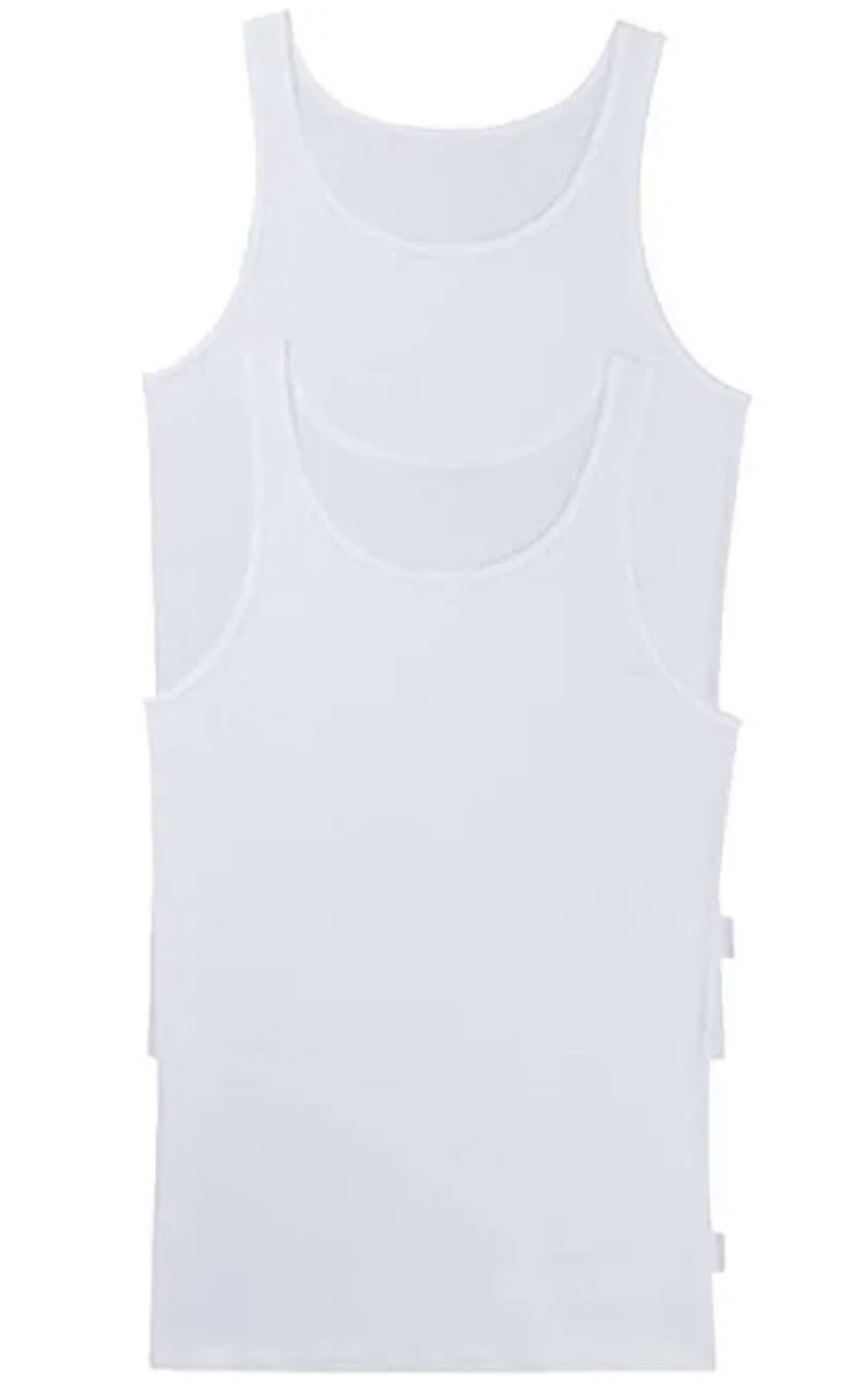 Sloggi 2 Pack 24/7 Vest Shirts White Mens Size UK 48 BRAND NEW UNBOXED