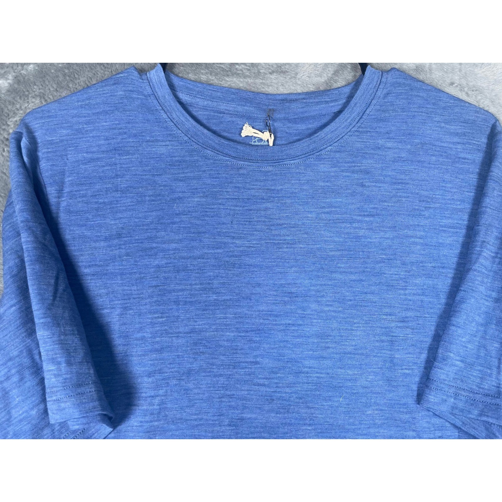 NWT Woolx Merino Wool Blend Blue Heather T-Shirt Mens Medium gallery