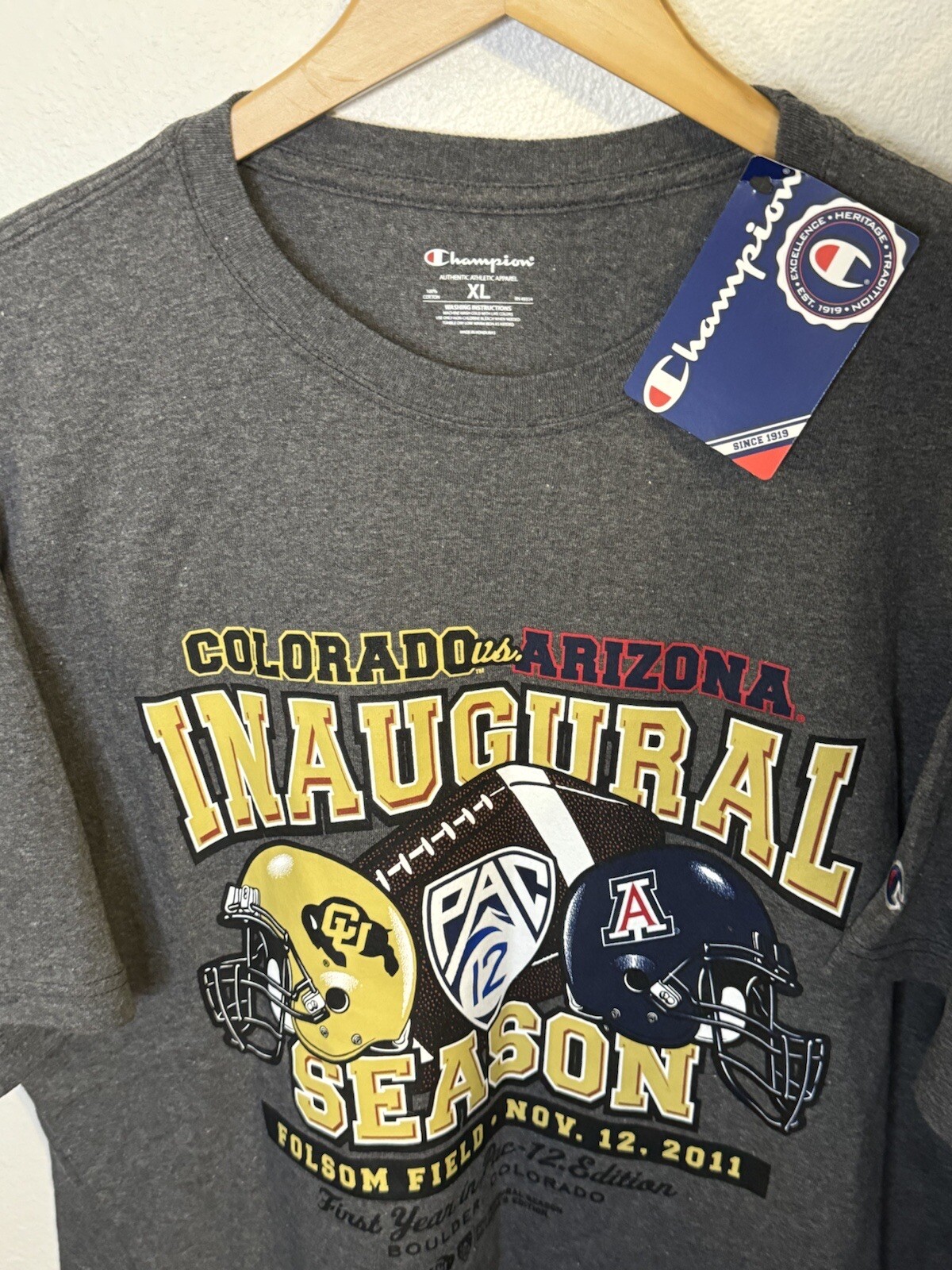 NWT Dead stock 2011 Champion PAC 12 Inaugural Season T Shirt CU Vs UofA Size XL gallery