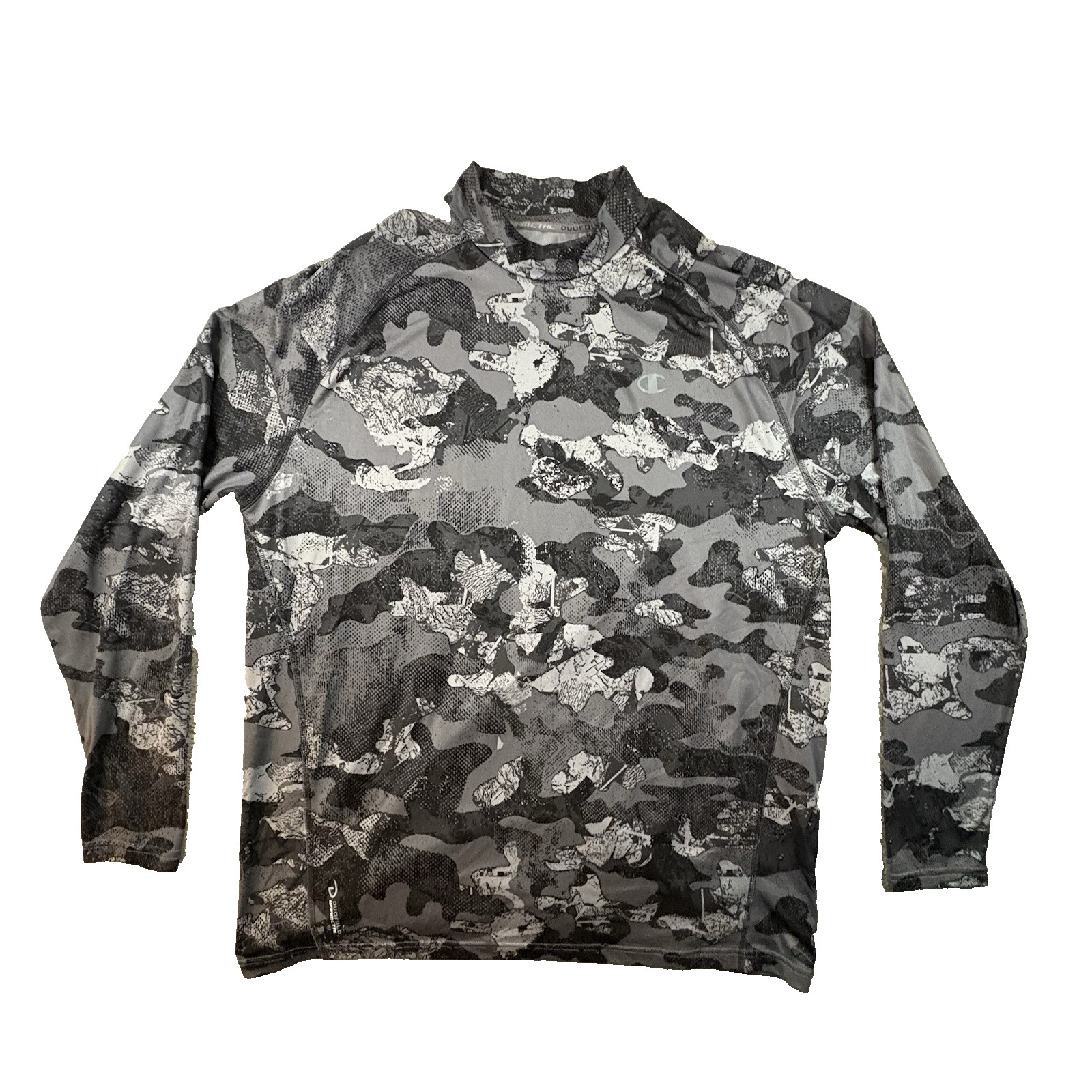 Champion Gear Men’s 2XL Gray Camo DuoFold WarmCTRL Performance LS Mock Neck