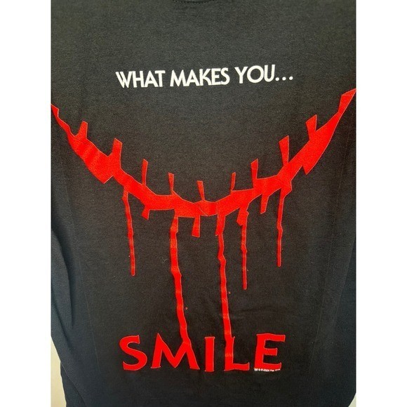 Smile Movie Promo T-Shirt Mens Black Horror Graphic Tee Paramount Pictures 2024 gallery