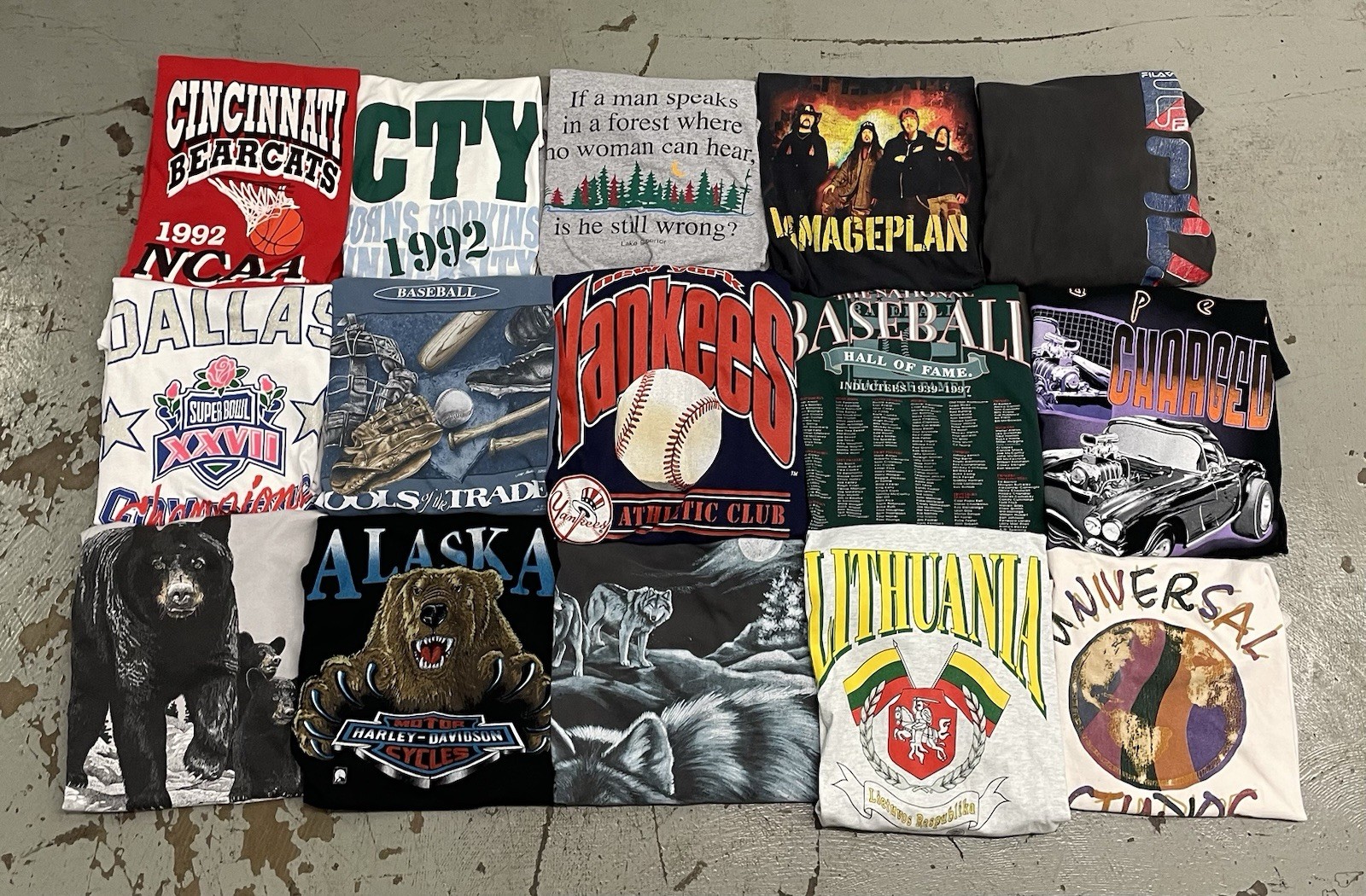 Vintage Graphic T Shirts Random Lot of 5 Mixed 80s 90s Y2k All Size XL Used gallery
