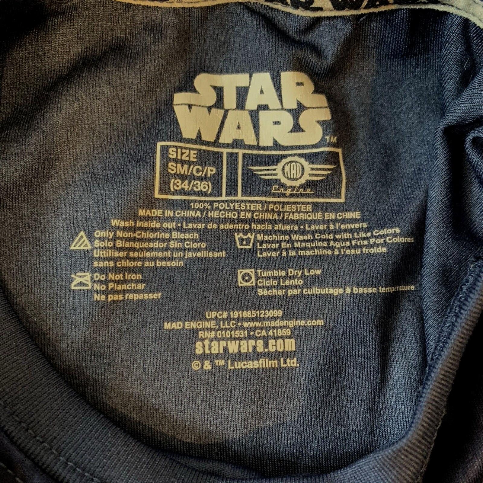 Star Wars Shirt Mens Small 34-36 Blue White Logo Tee Lucas Force Authentic Merch gallery