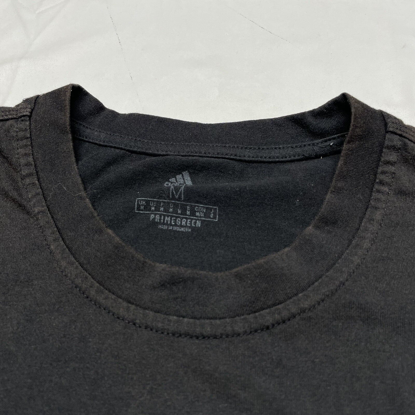 Adidas Primegreen T-Shirt Mens Medium Athletic Black 3 Stripes Y2K Hipster Sport gallery