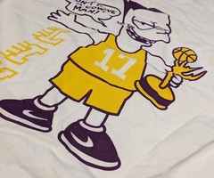 Cookies Hoops Men’s Bart Simpson LA Los Angeles Lakers Long Sleeve Shirt Size XL