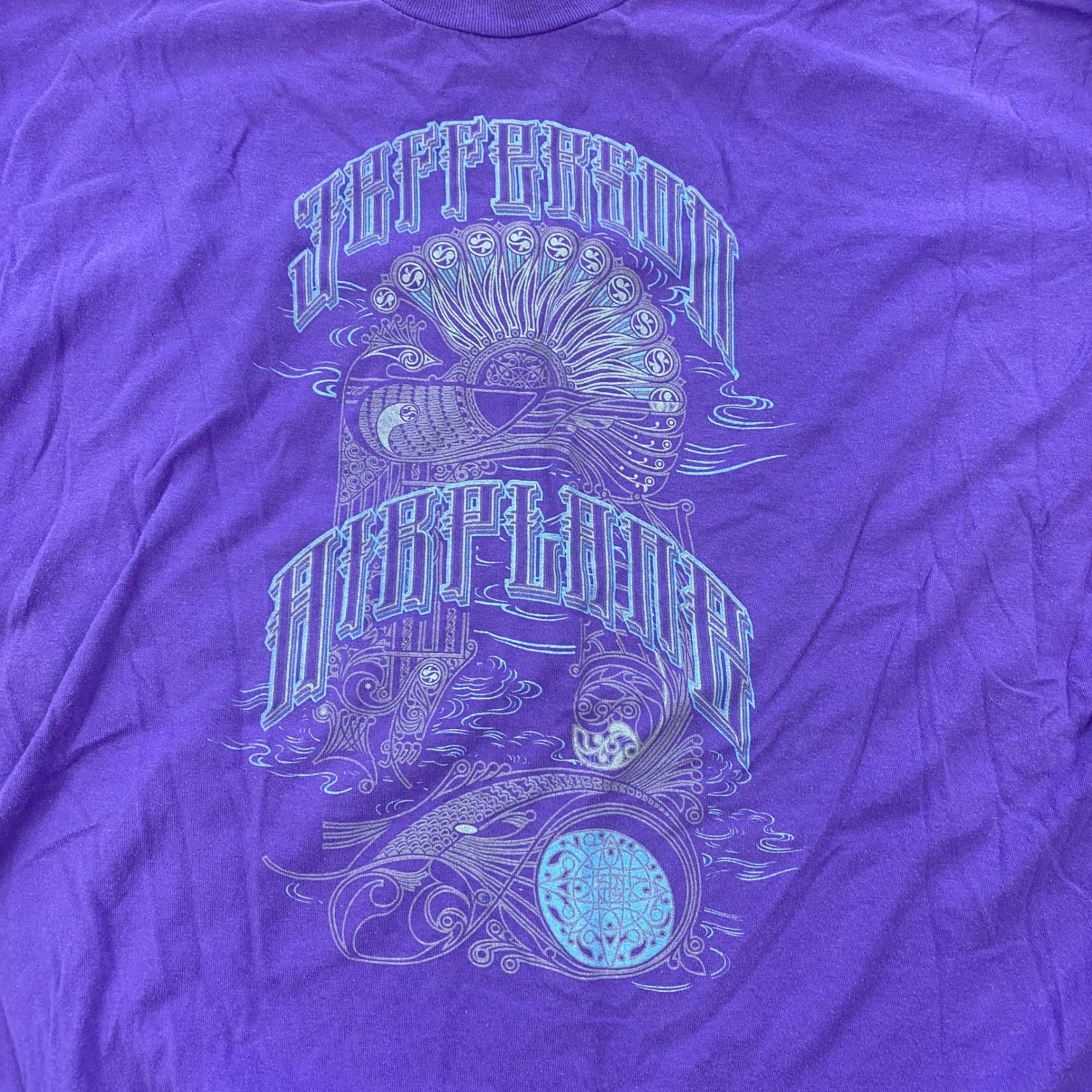 ALSTYLE Apparel Jefferson Airplane Band Activewear Purple Graphic T Shirt Men XL