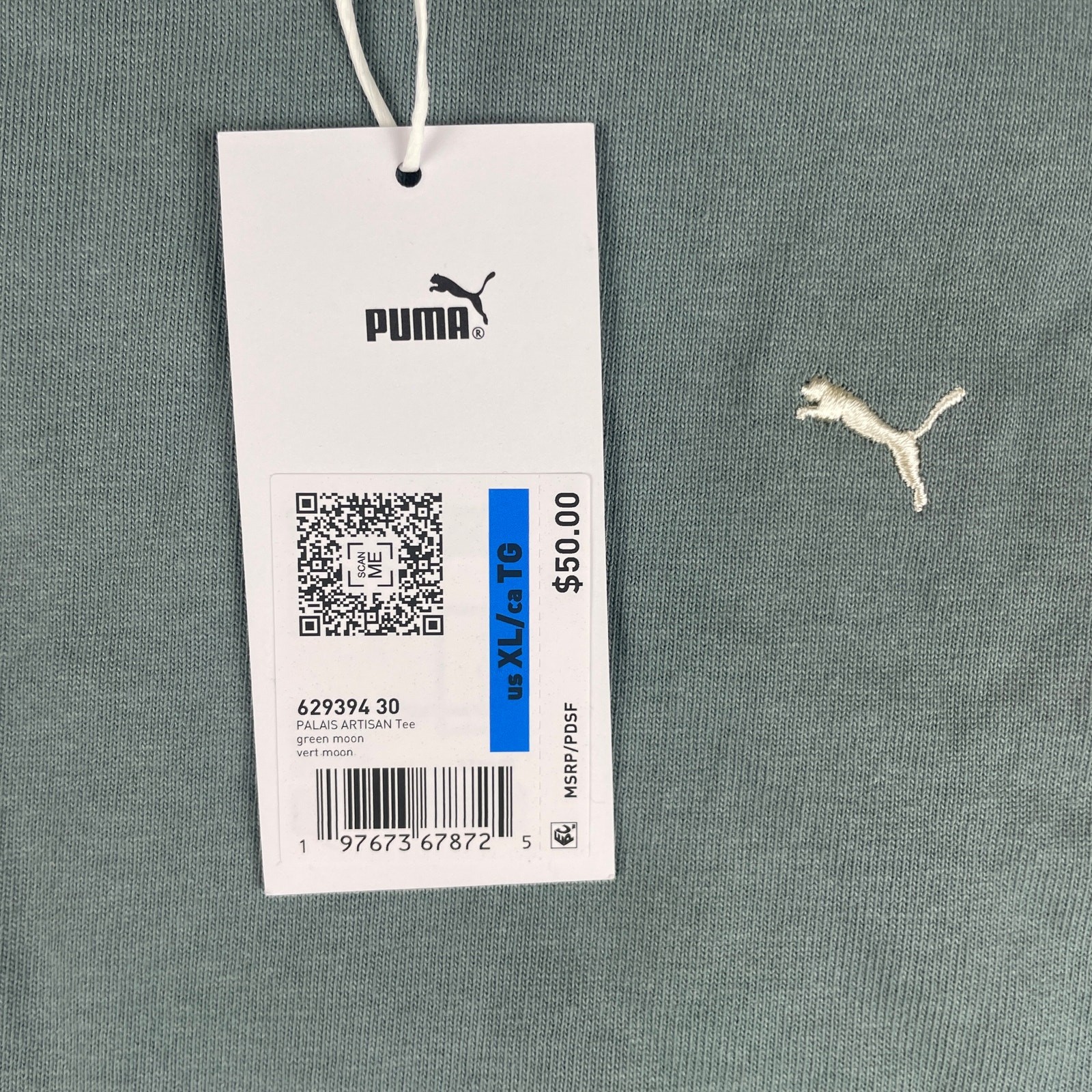 Puma Men's X-Large Green Cotton Elastane Palais Artisan Short Sleeve T-Shirt gallery