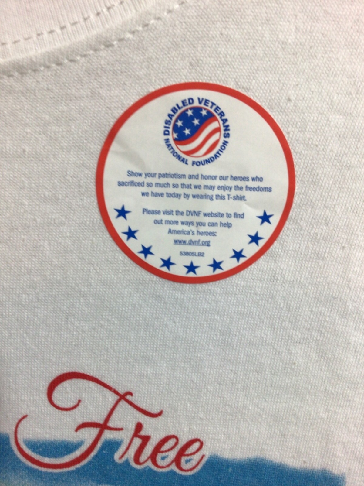 land of the Free Home of the Brave Flag/Eagle White T Shirt Disabled Veterans L gallery