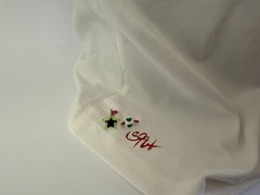 Oversized White Shirt Y2K Smiley Beaded Charms Handmade Stelle Brand