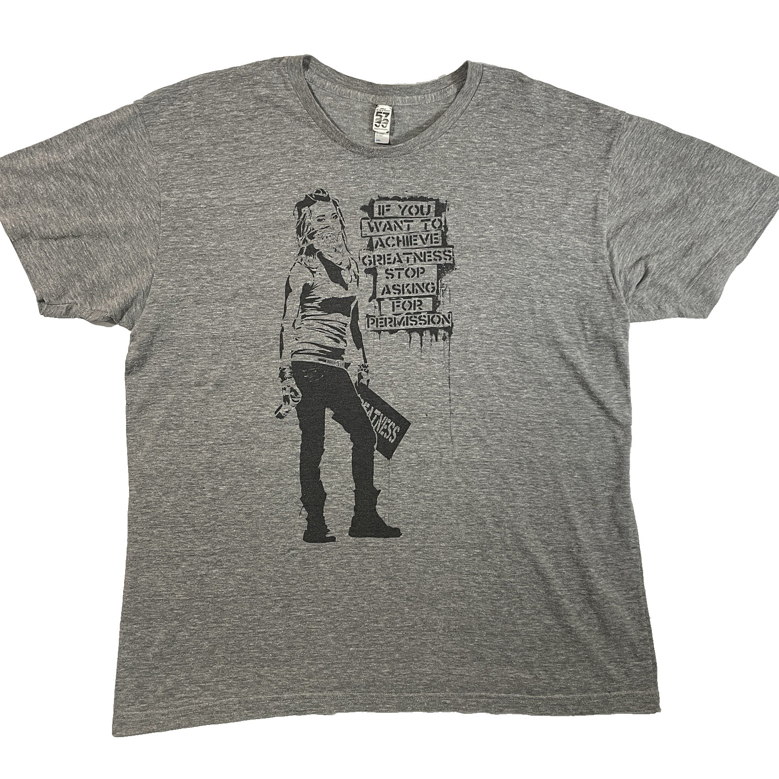 5733 Oakland Achieve Greatness Graphic Tee 2XL Mens Streetwear Gray T-Shirt gallery