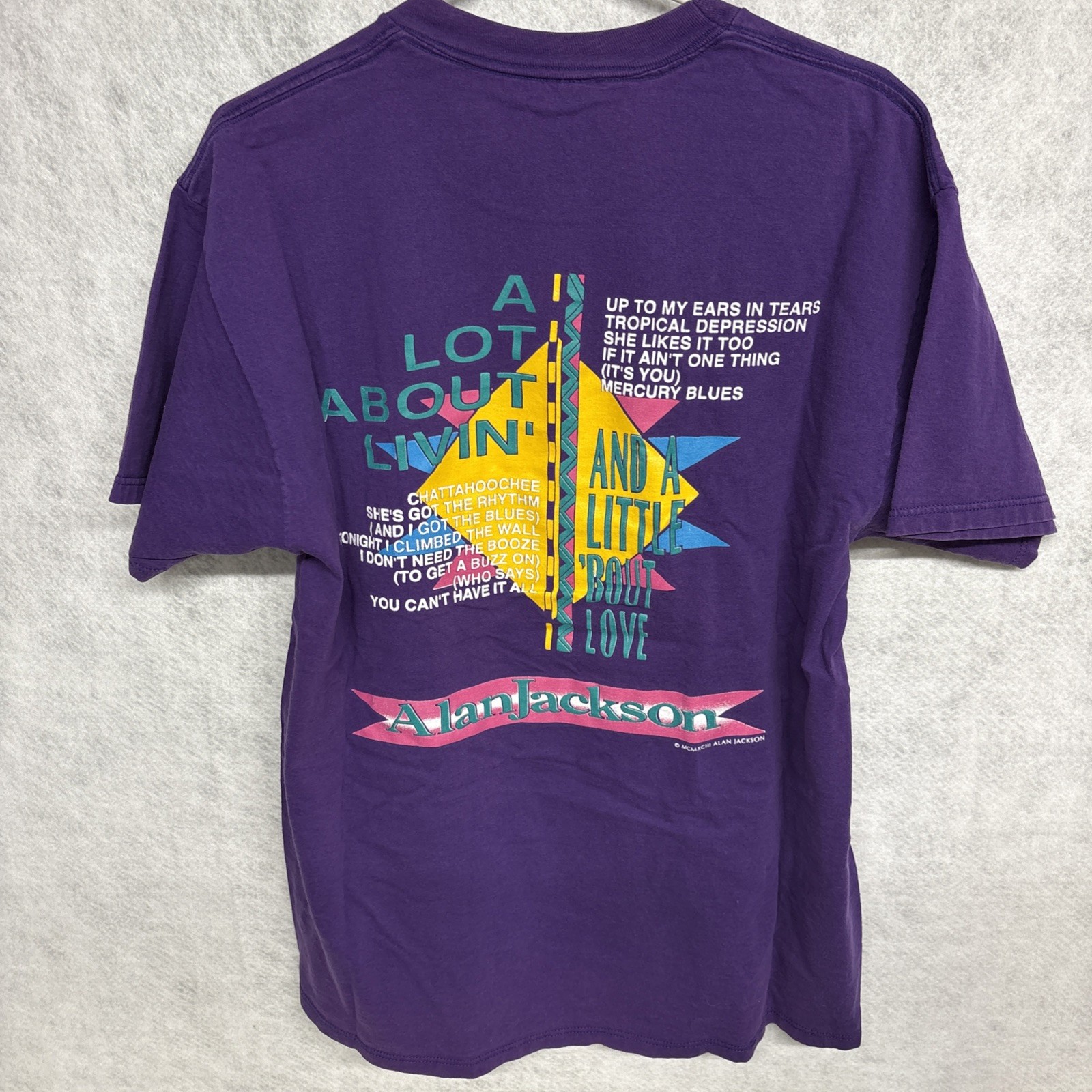 Alan Jackson Shirt Men XL A Lot About Livin Little Love Album Promo Vtg USA 1993