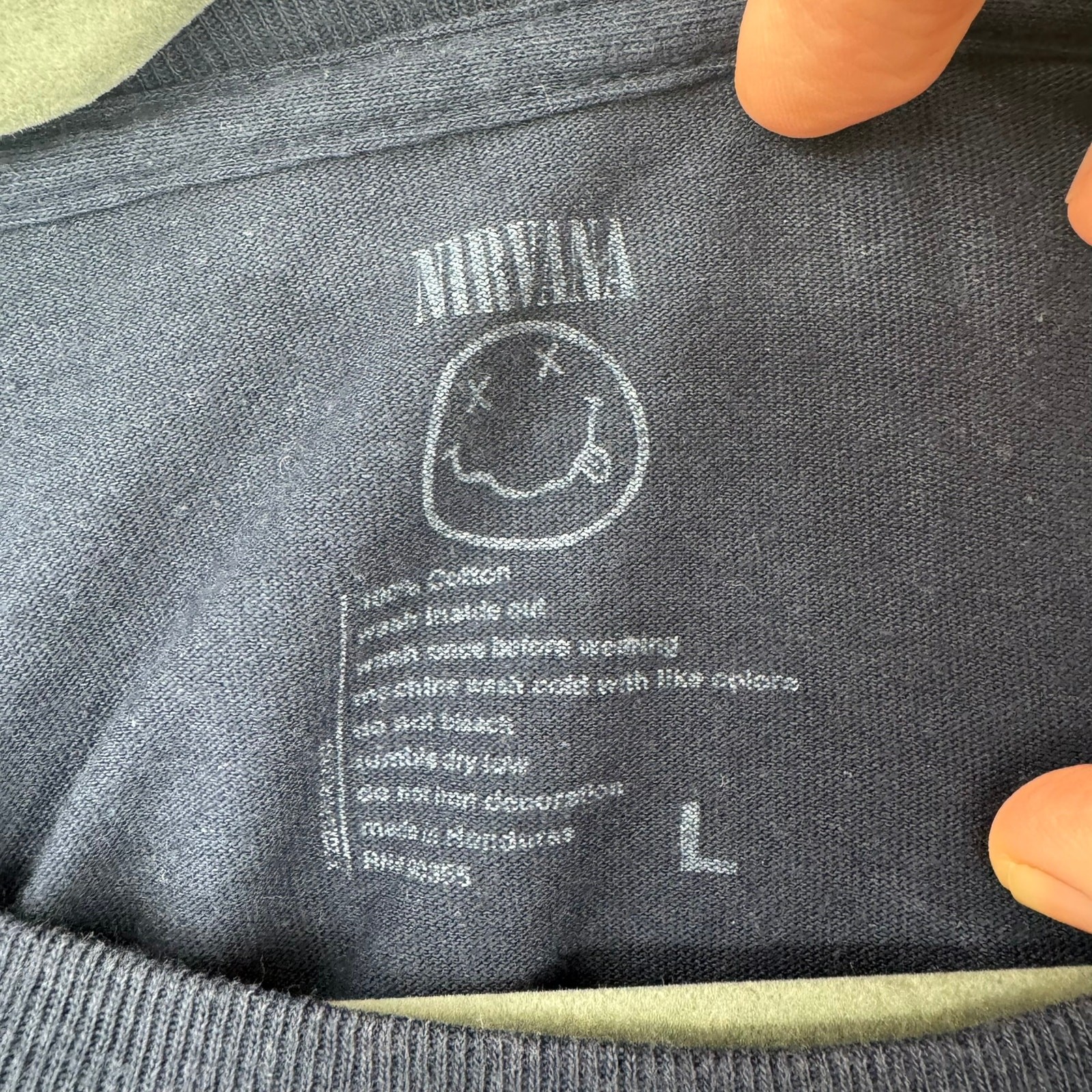 Nirvana In Utero Logo Short Sleeve T-Shirt Adult Large Navy Blue gallery