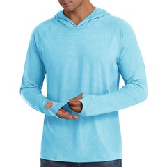 UPF50+ Men’s Sun Protection Long Sleeve Hoodie Fishing Hiking Casual Sport Shirt