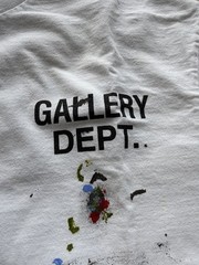 Gallery Dept. Men’s White Paint Splatter Graphic Logo T-Shirt Crew Neck M