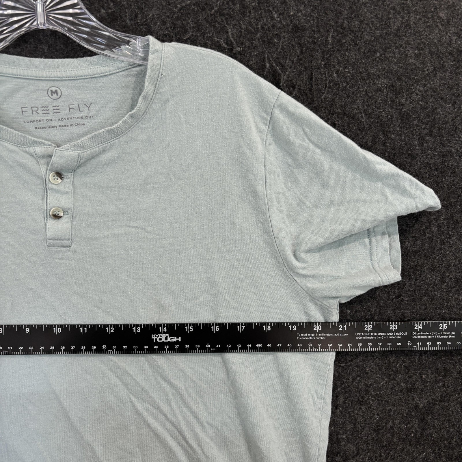 Free Fly Heritage Henley Shirt Men's Medium Light Blue Bamboo Soft Summer Tee gallery