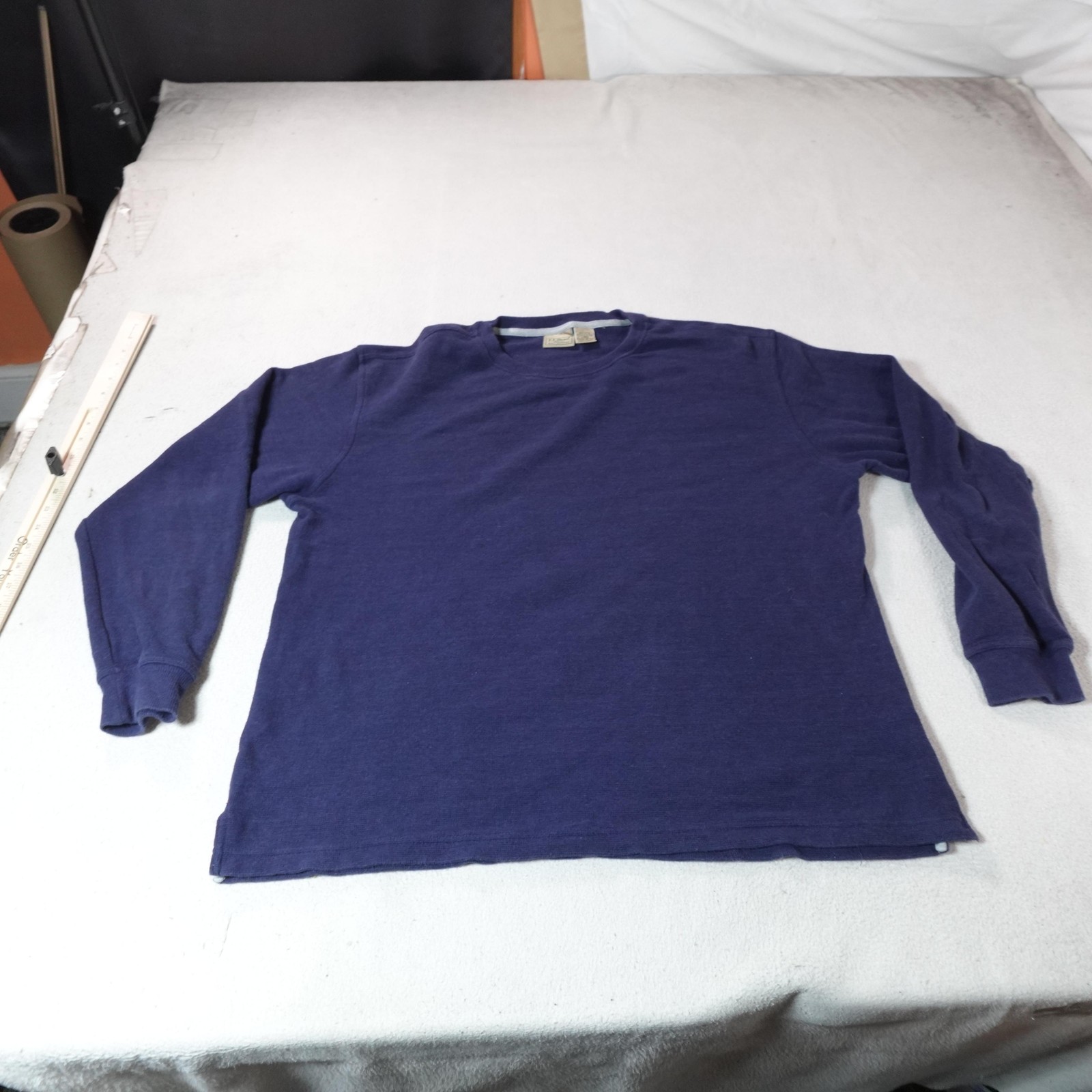 Vintage LL Bean Shirt Mens Large Blue Crewneck Top Outdoor Thin Base Layer Tee gallery