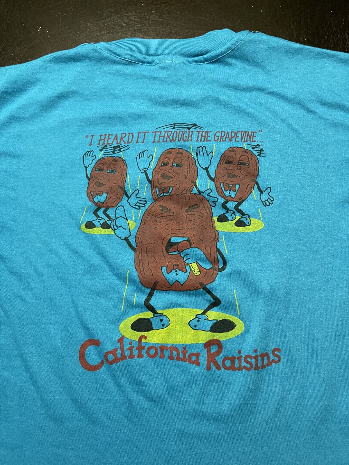Vintage California Raisins 2-Sided T-Shirt, Blue/Turqouise, Size: XXL (Fits XL) gallery