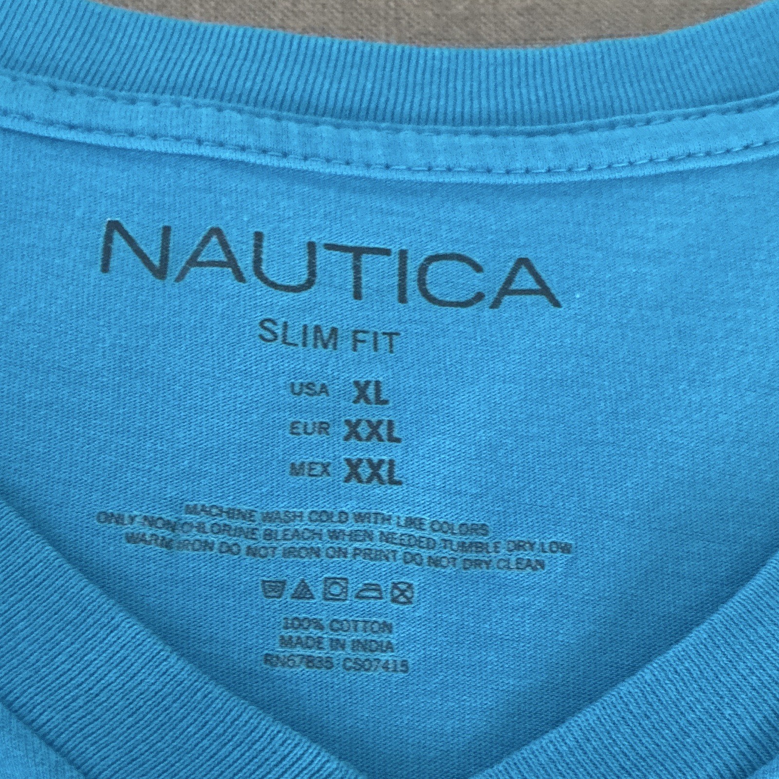 Nautica Men’s Blue Crew Neck Short Sleeve Cotton Knit Logo Slim Fit T-Shirt XL gallery