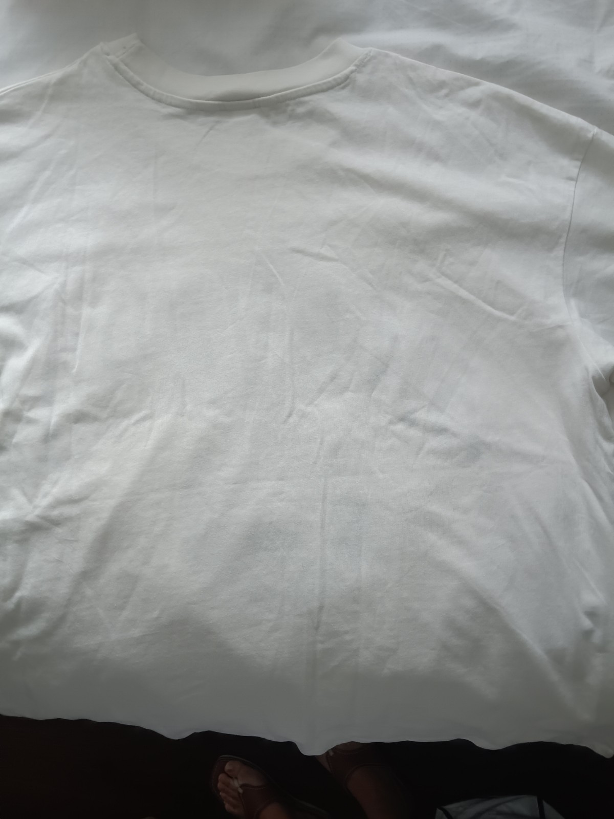 H&M Cream color Cotton Knit Harvard Graphic Logo Crew Neck Short Sleeve Tee gallery