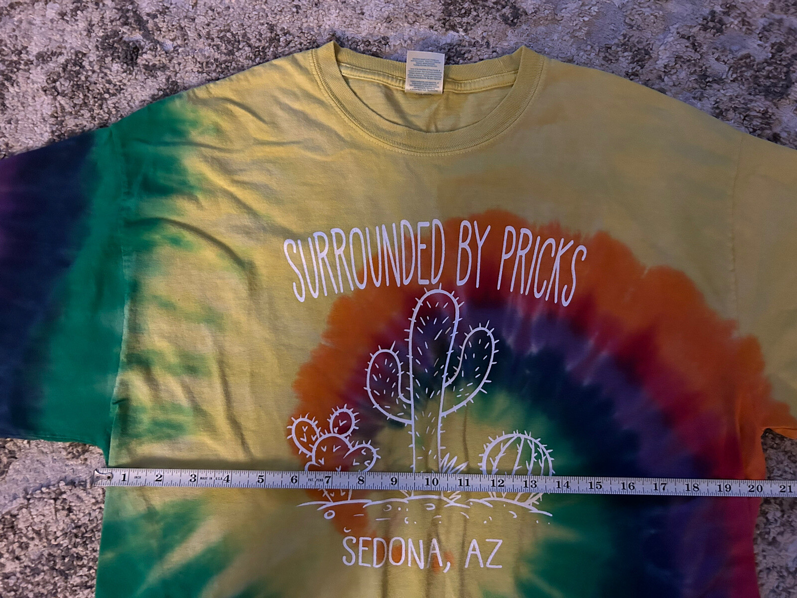 Classic Tie Dye Shirt Sedona AZ I’m Surrounded By Pricks Cactus L 28 x 20” gallery