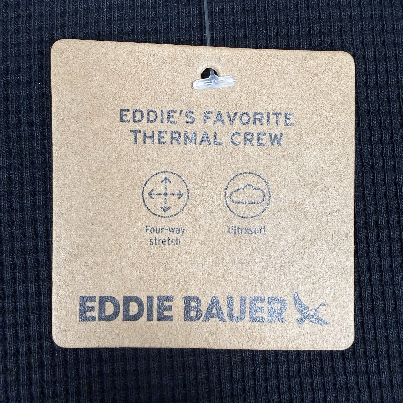 Eddie Bauer NWT Shirt Mens Small Black Crew Neck Long Sleeve Casual Thermal Knit gallery
