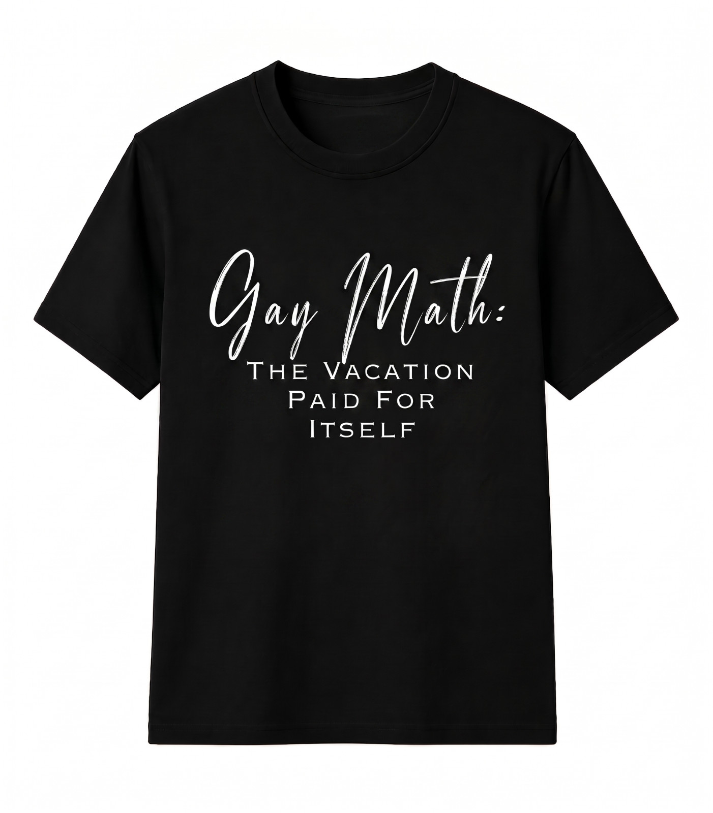 Gay Math The Vacation Paid For Itself Funny LGBTQ Pride Travel Unisex T Shirt gallery