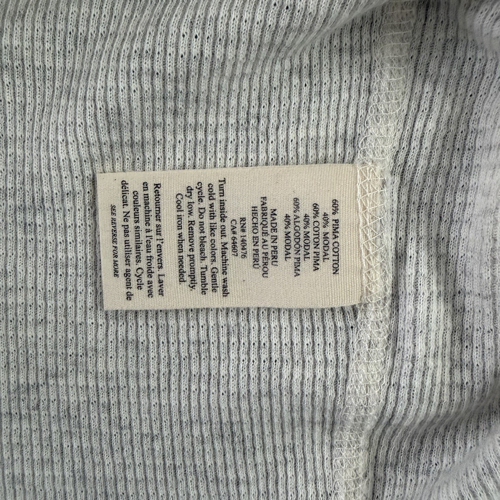 Faherty Long Sleeve Cloud Waffle Crew Ivory Heather NWT XXL Pima Cotton Thermal gallery