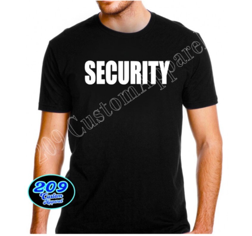 Security T-Shirt Black TEE Staff Event Uniform Bouncer 100% Heavy Cotton gallery