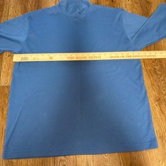 LL Bean Mens Blue Turtle Neck Long Sleeve Shirt Cotton Blend Size L minimalist