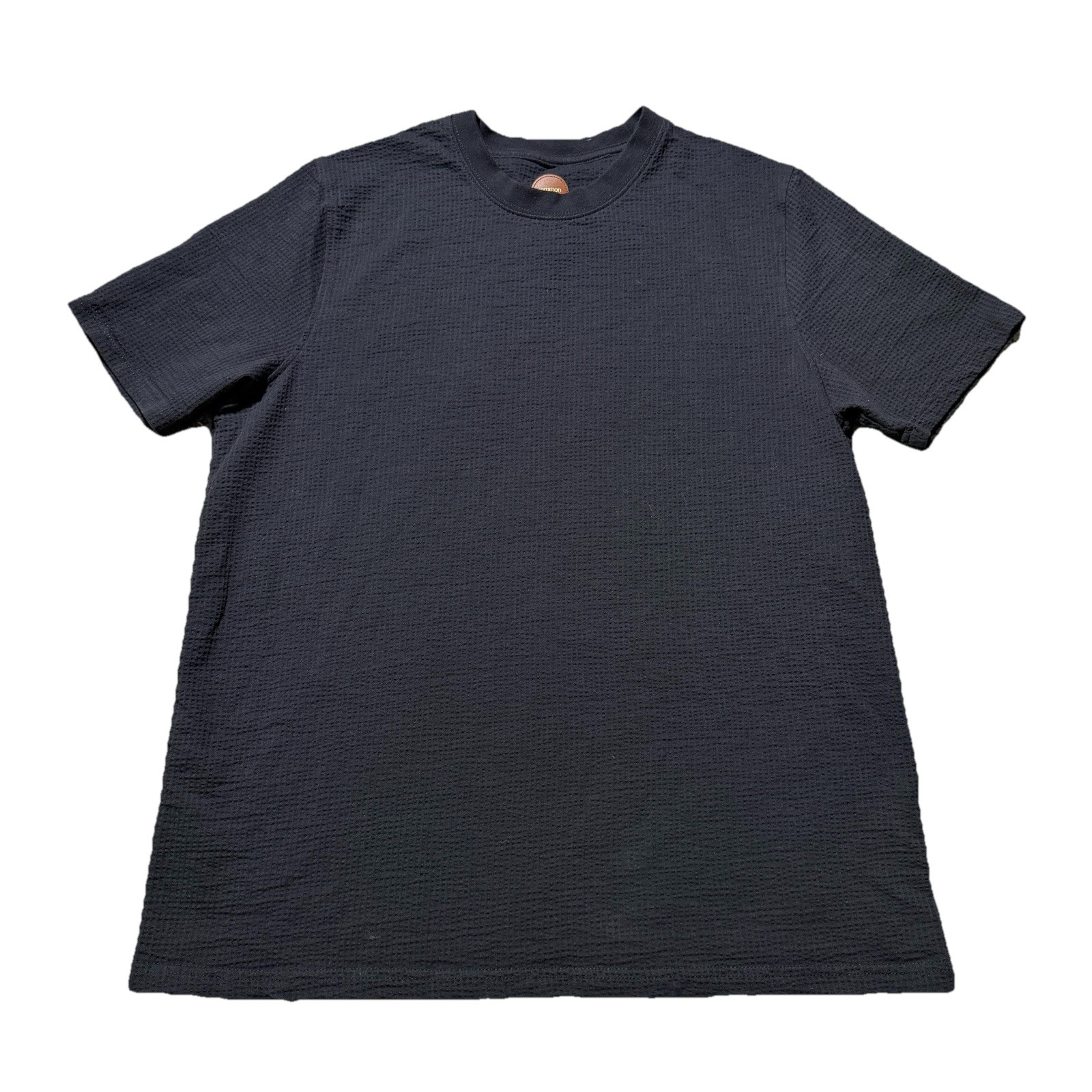 Common People Textured Waffle Shirt Mens Large Black Short Sleeve Tshirt Minimal