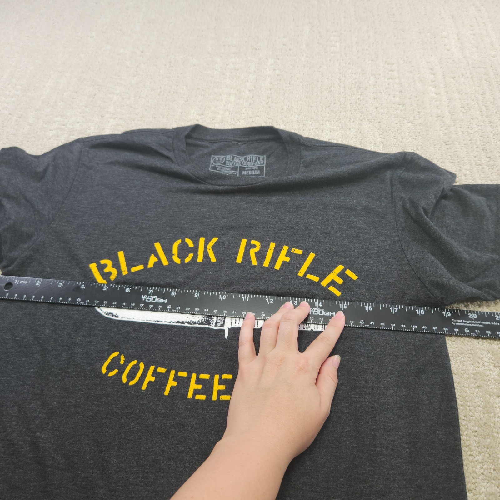 Black Rifle Coffee Company Shirt Men Medium Stretch Quick Dry Military USA Gray gallery