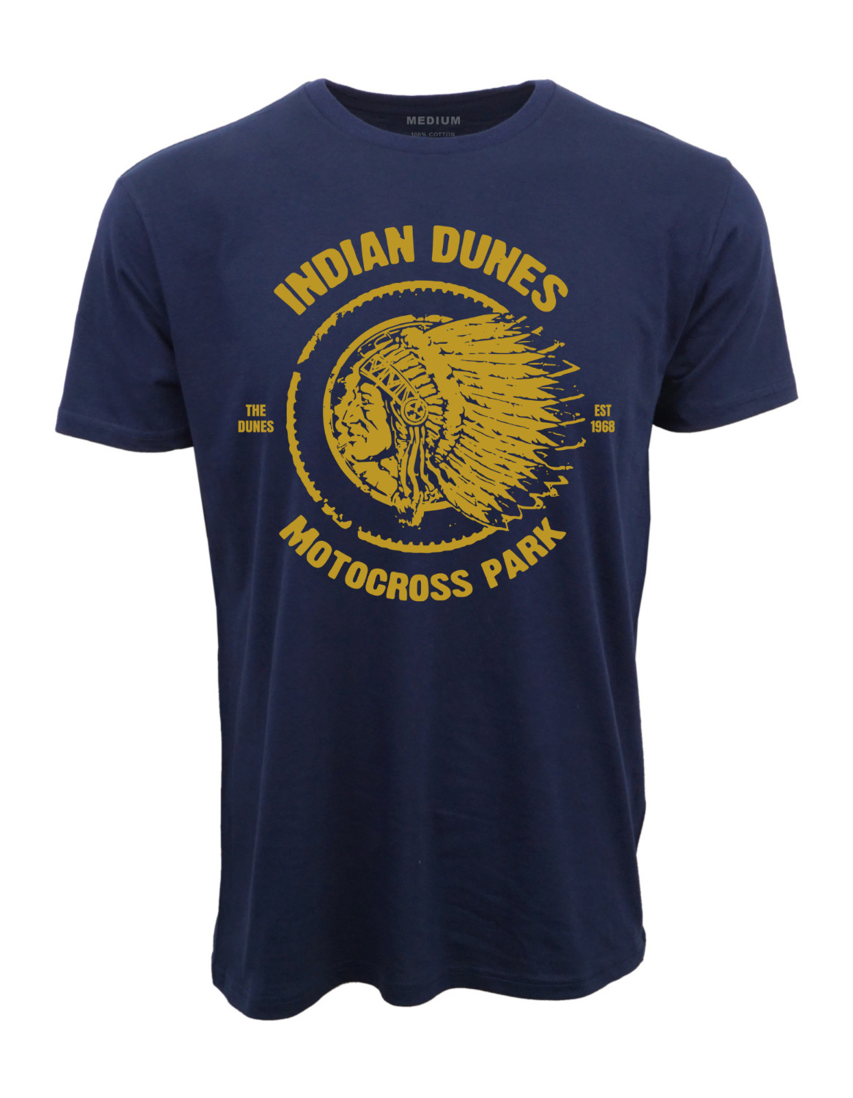 INDIAN DUNES MOTOCROSS PARK  T SHIRT NAVY GRAPHIC TEE