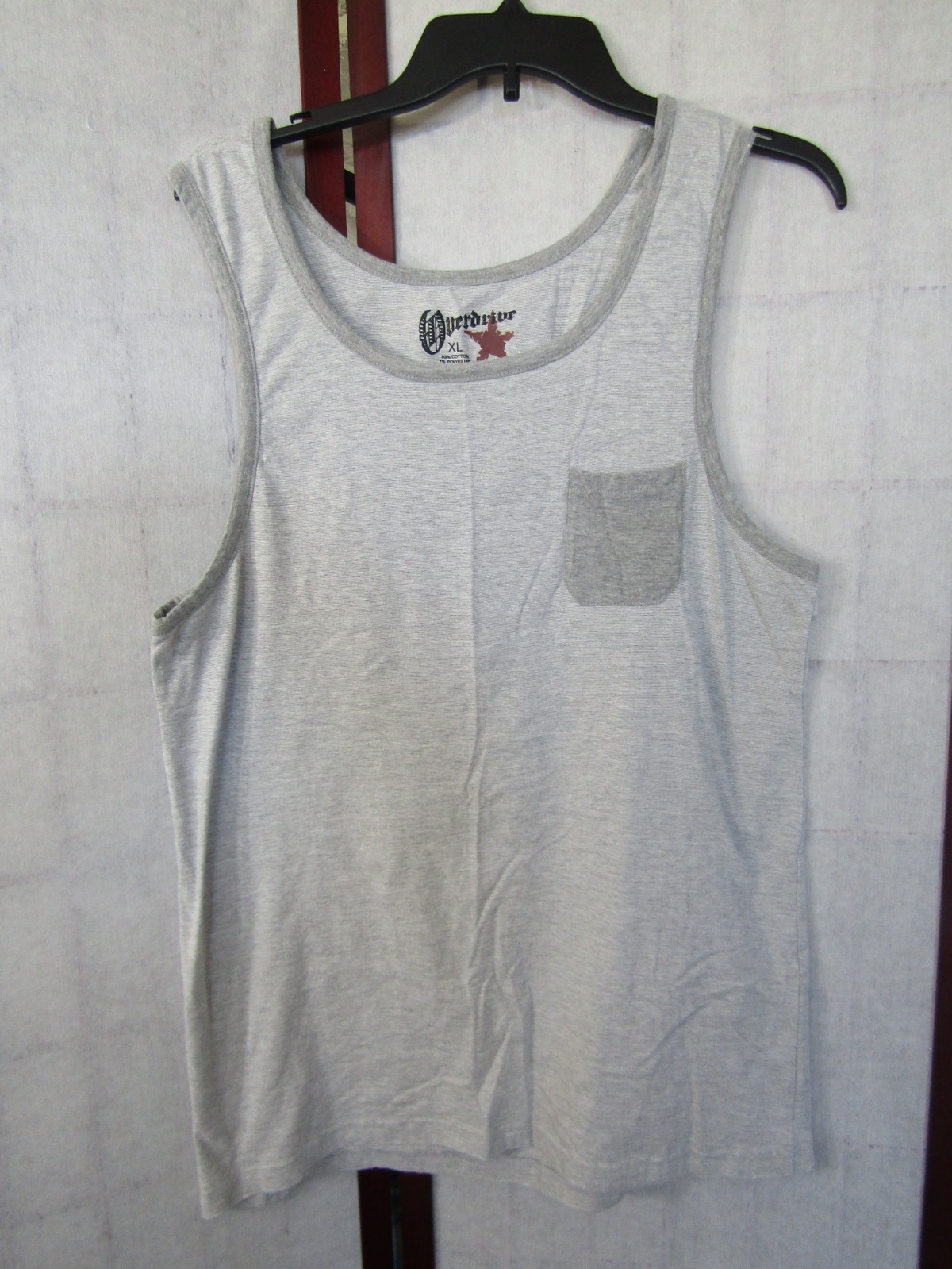 Overdrive Gray Pocket Tank Tee Cotton/Poly Blend T-Shirt Men's Size XL gallery