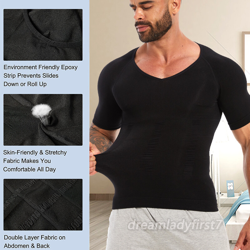 Men Slimming Body Compression Vest T-Shirt Firm Tummy Control Body Shaper Tops gallery