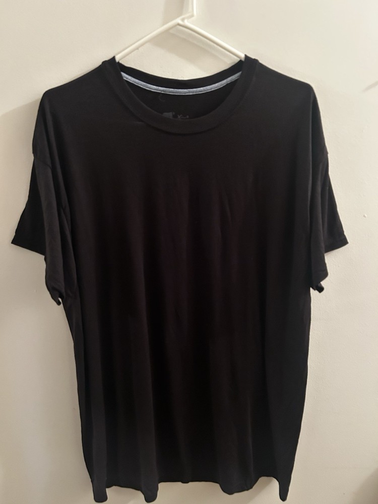 Hanes X-Temp Men’s Black Solid Crew Neck Short Sleeve T-Shirt XL Jersey