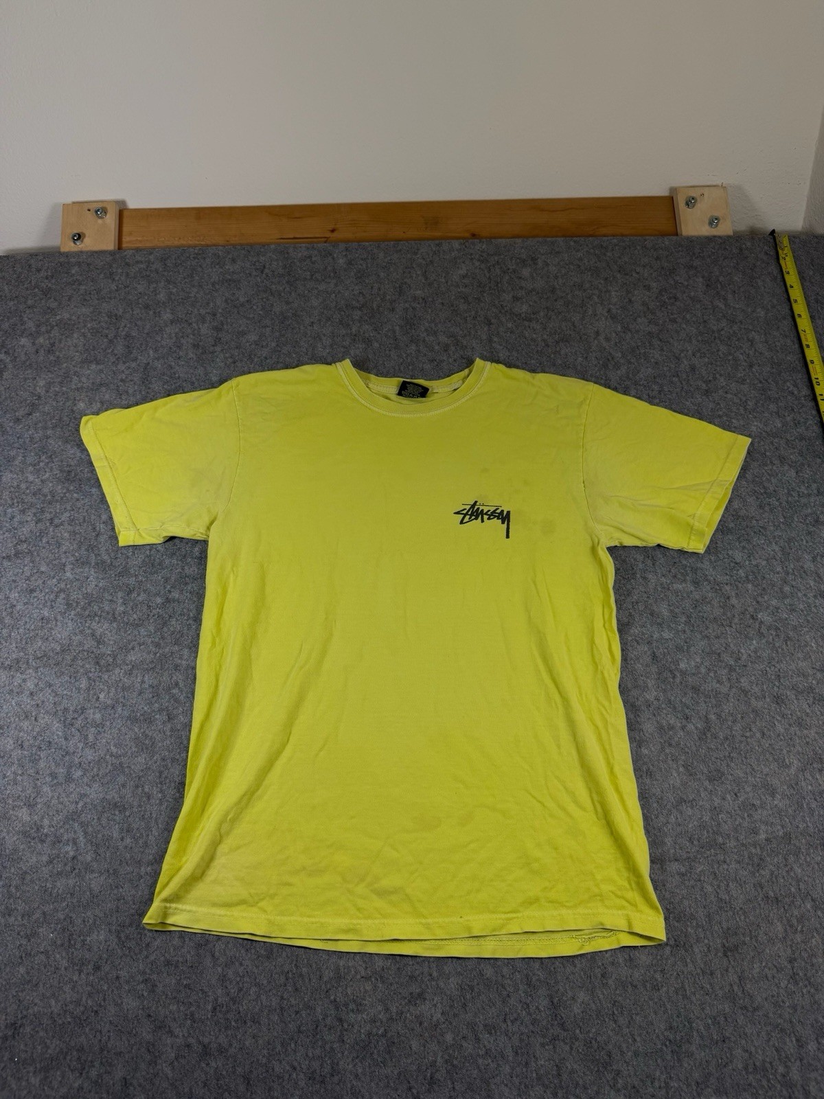 Vintage Stussy Shirt Mens Medium Yellow Y2K Classic 8 Ball Eight Skate gallery