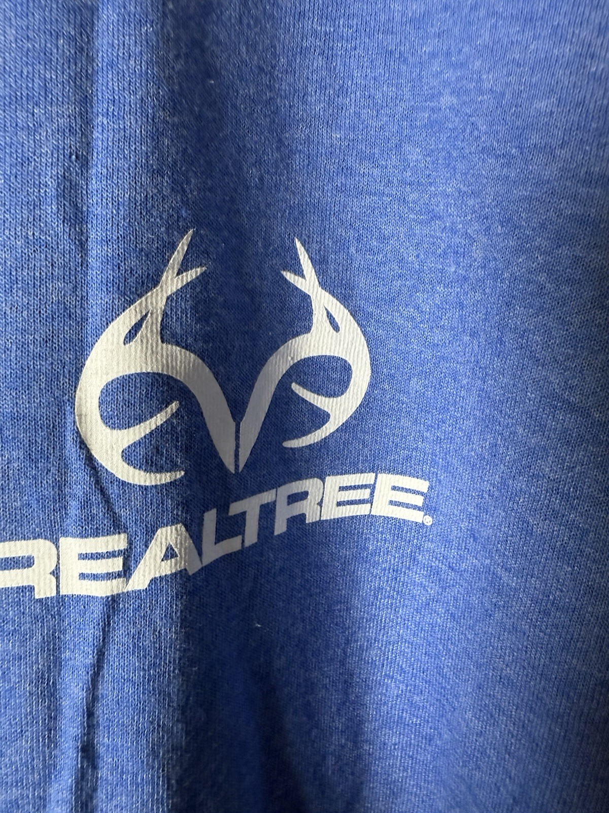 Realtree Mens 2XL T-Shirt Blue Short Sleeve Crewneck Outdoor Hunting Graphic Tee gallery