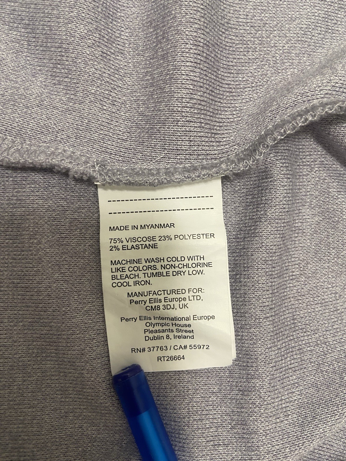 Perry Ellis Men’s XXL Light Lavender Short Sleeve T-Shirt Viscose Soft stretch gallery