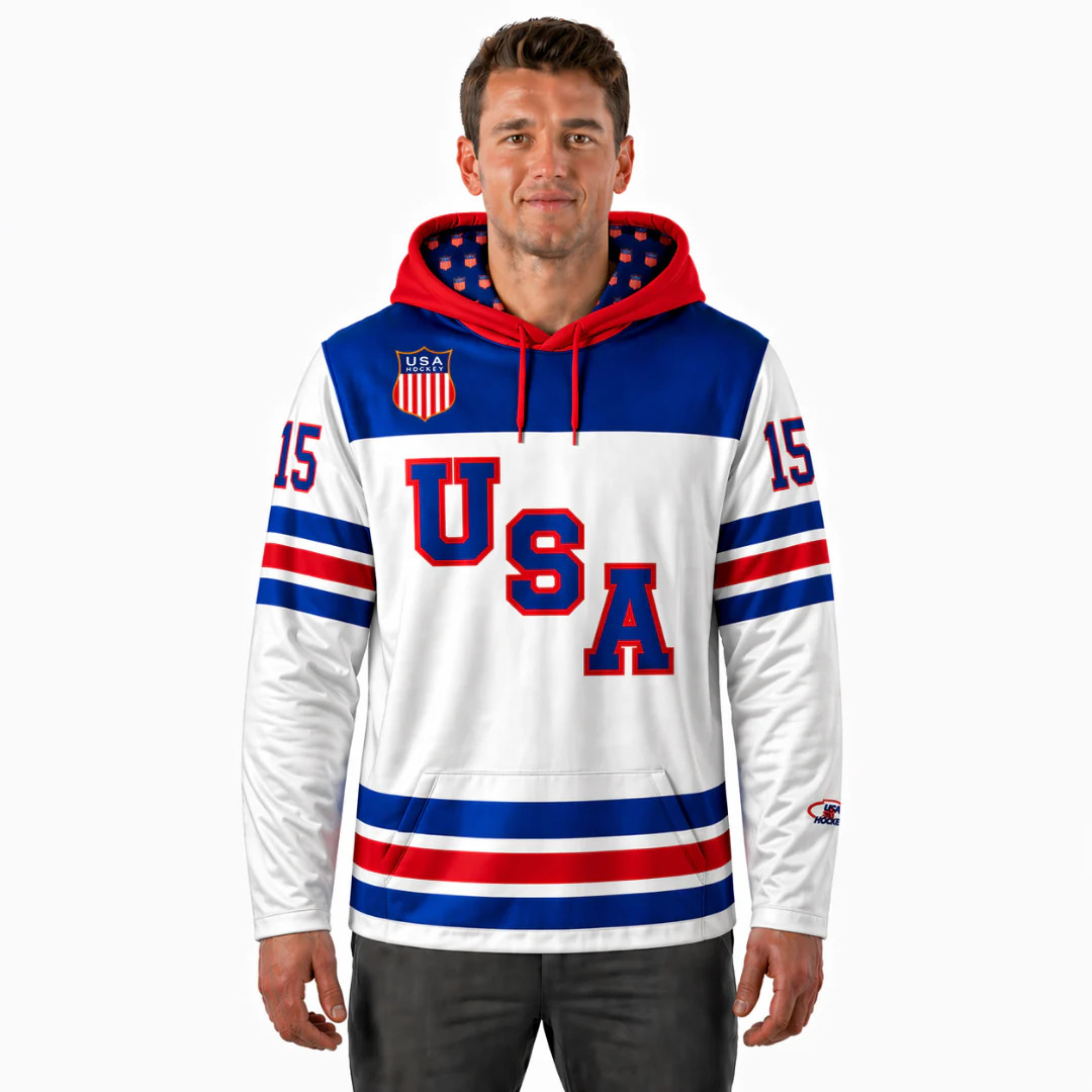 Noah Hanifin #15 (2026 Gold Champ) USA Hockey Officially Licensed Jersey Hoodie gallery