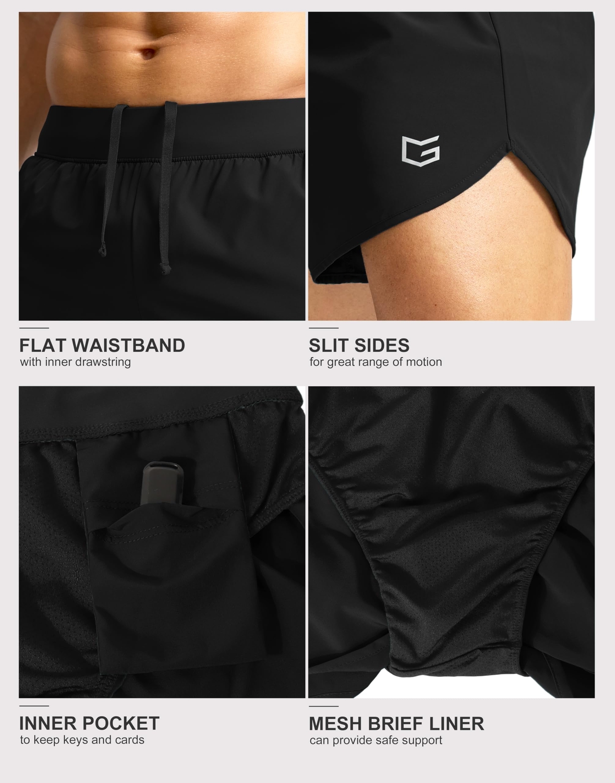 Running Shorts for Men 3 Inch Lighweight Quick Dry Workout Gym Athletic Joggi... gallery