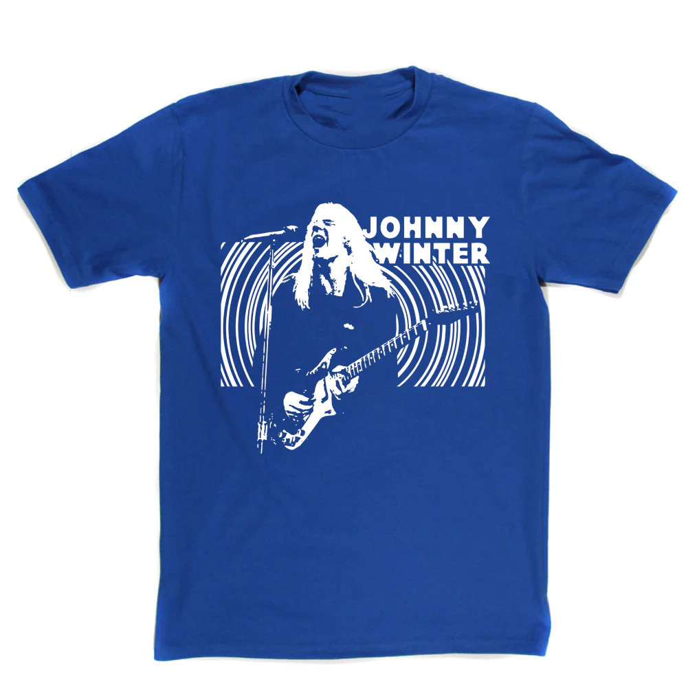 Vtg Johnny Winter Live In Concert heavy Cotton Blue T Shirt For Men TR134 gallery