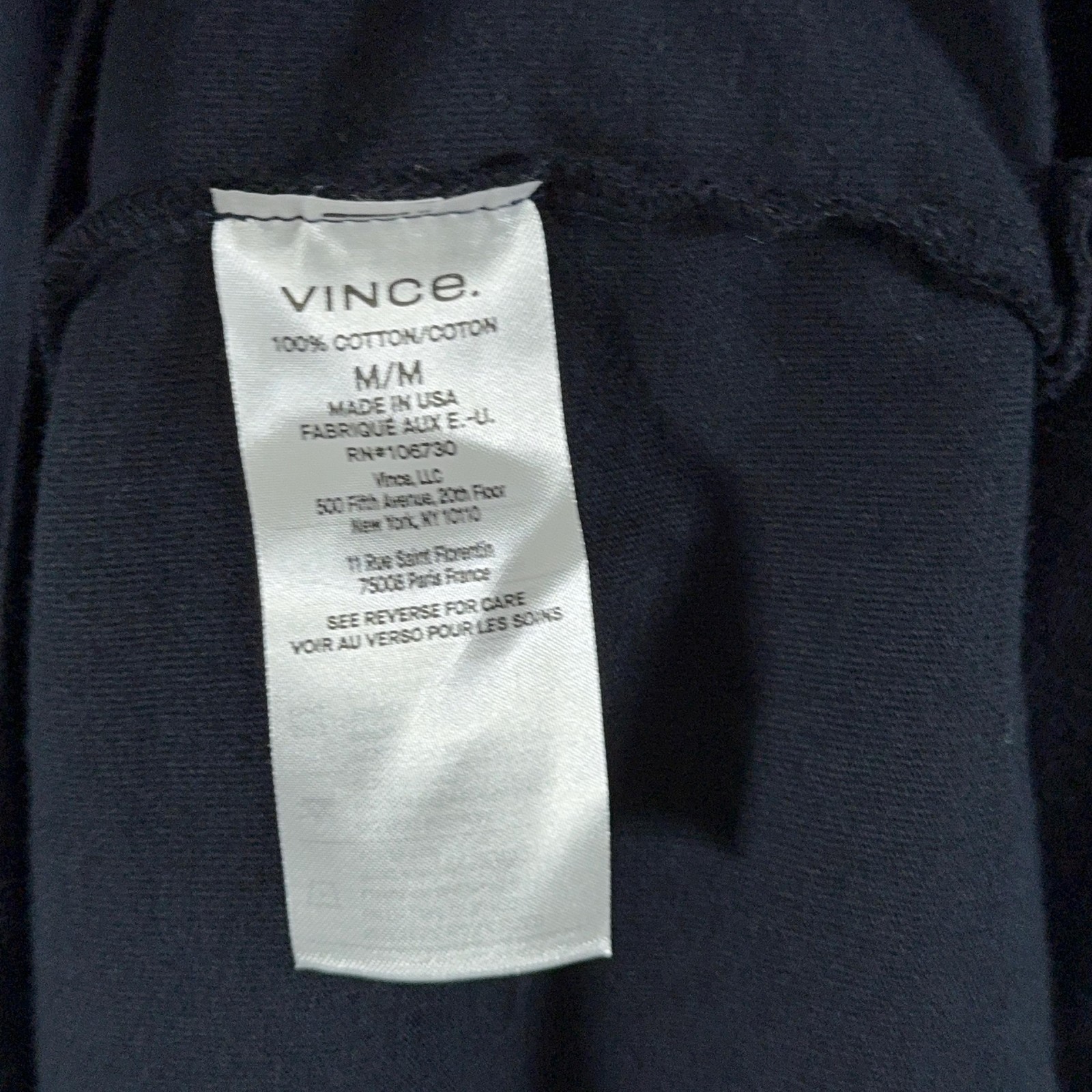 NEW Vince Shirt Mens Large Navy Cotton Garment Dye Crewneck Tee FLAWED gallery
