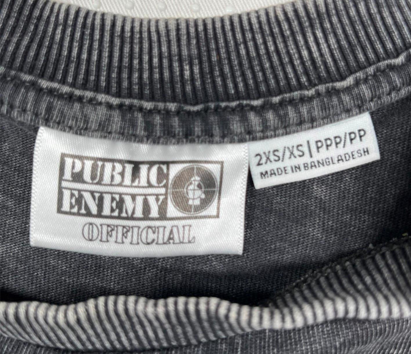 Public Enemy 2021 Official Hip Hop Band T-Shirt Crosshairs Logo Gray Size 2XS gallery