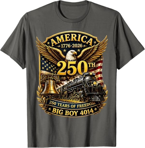 Big Boy 4014 Train USA 250th Anniversary Patriotic American T-Shirt gallery