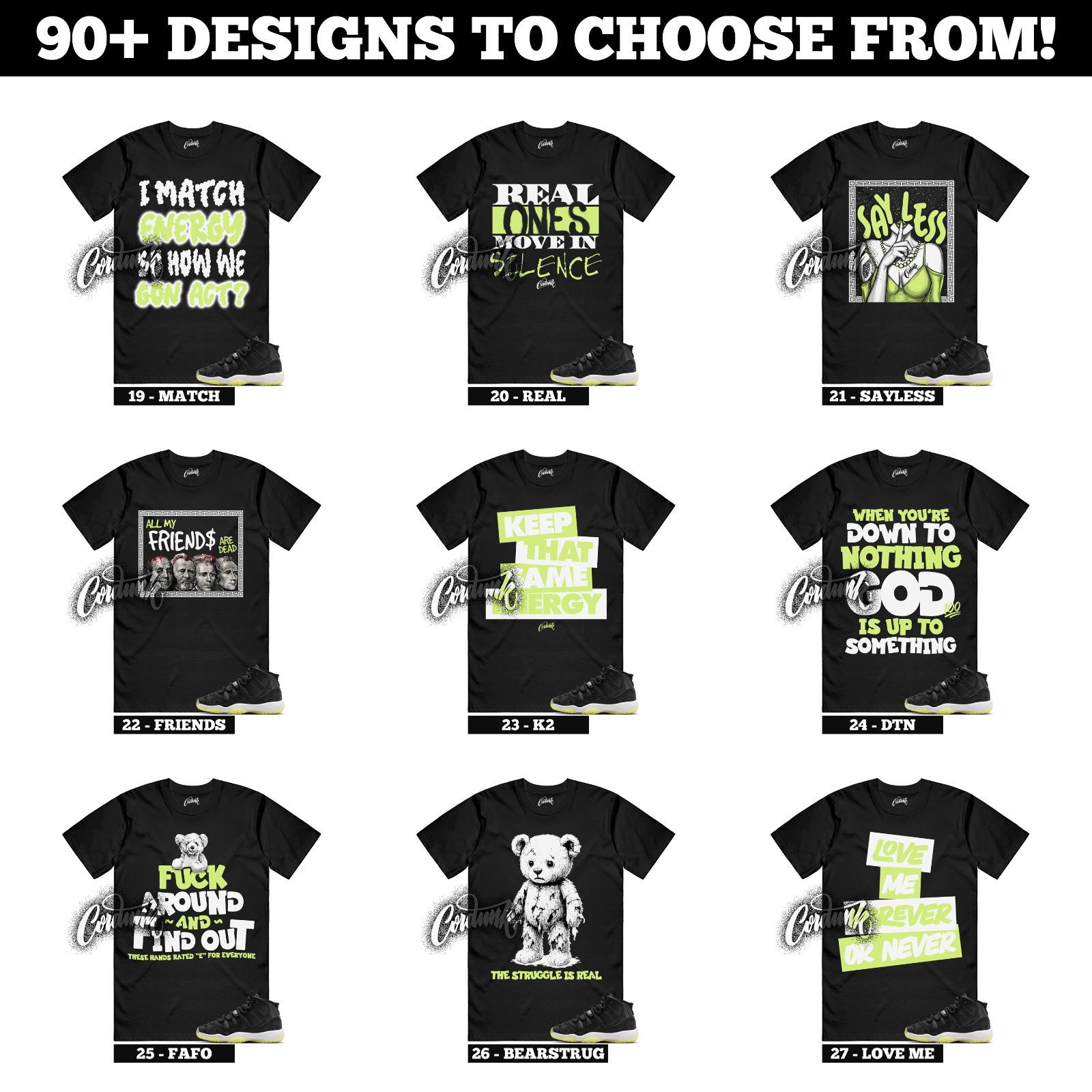 11 Inner Beast GS Barely Volt Dark Raisin White Black Luminous Green 5 T Shirt gallery