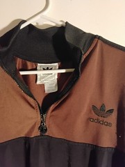 Vintage Adidas 90s Long Sleeve Polyester Shirt With Logo Zipper