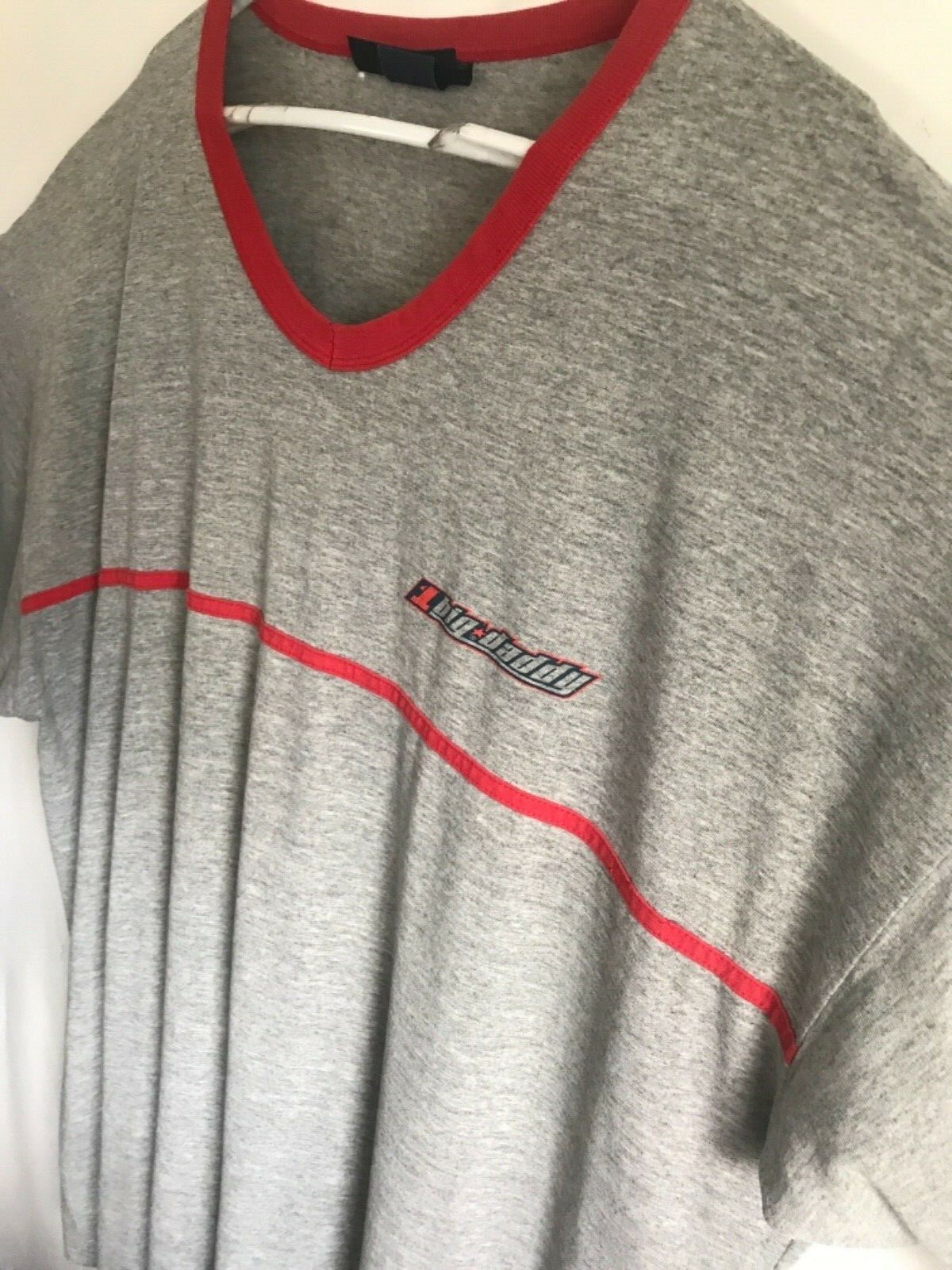 Big Daddy Men's Sz 3XL Graphic Print 1 bd Logo Contrasting Trim Red Grey T-shirt gallery