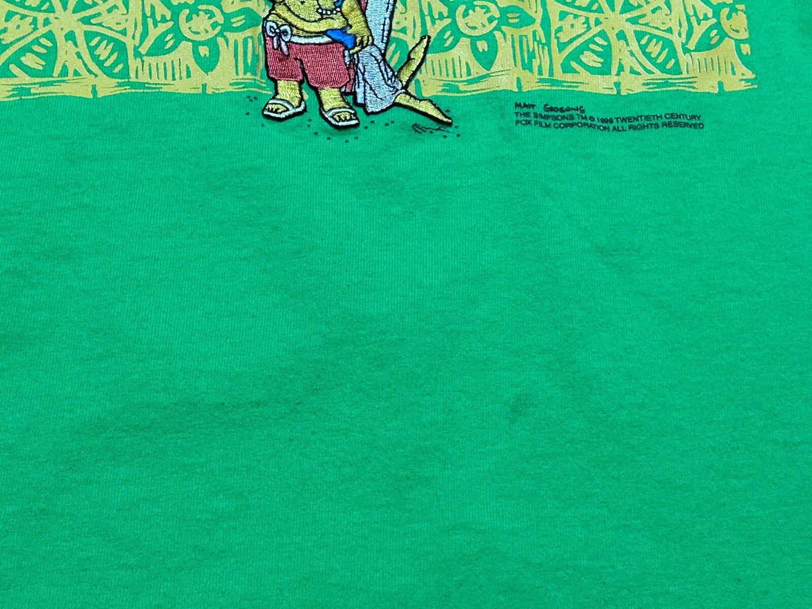 Vtg 90s 1999 The Simpsons Homer Marge Surfing Hawaii Cartoon T-Shirt Size XL gallery