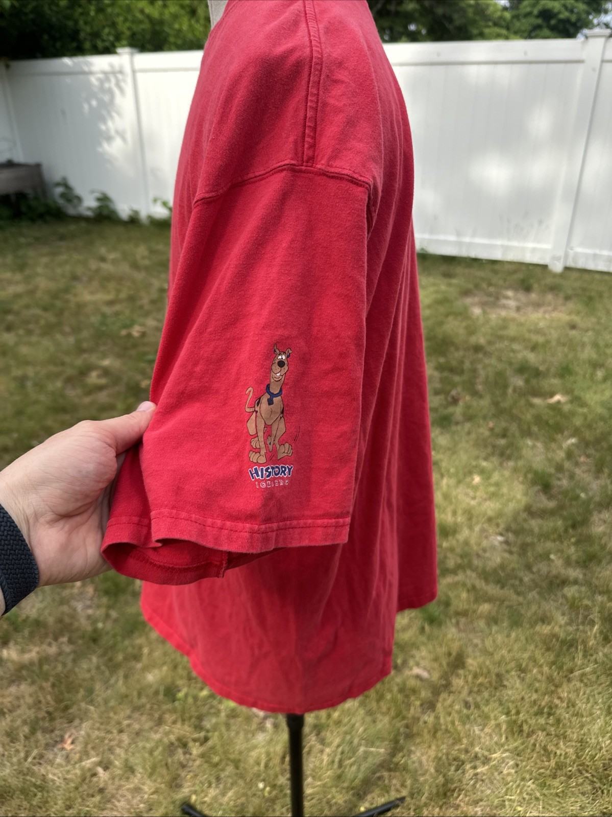 Vtg 90s Scooby Doo Iceberg History T- shirt Red 100% Cotton Made In Italy Large gallery